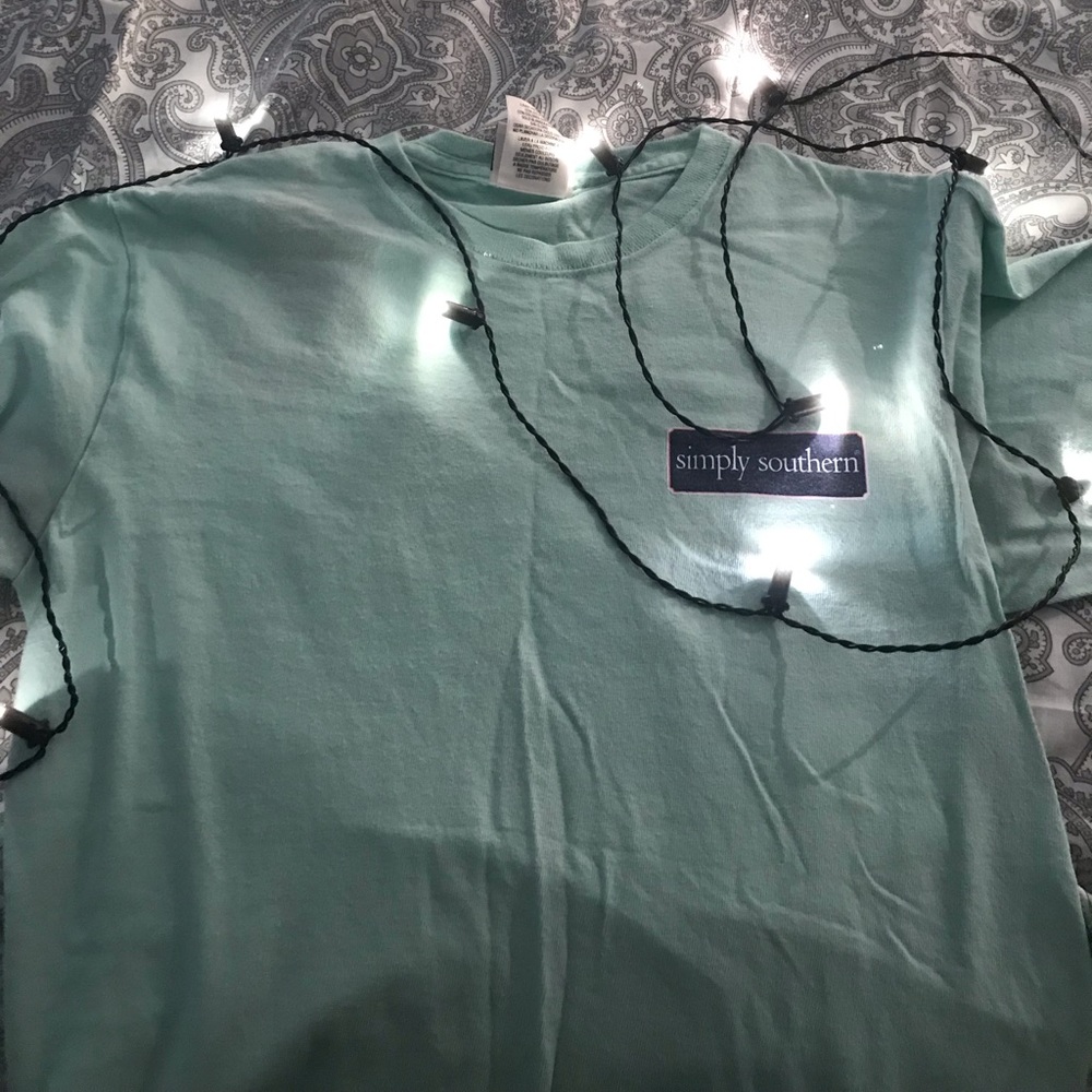 Teal simply southern tee